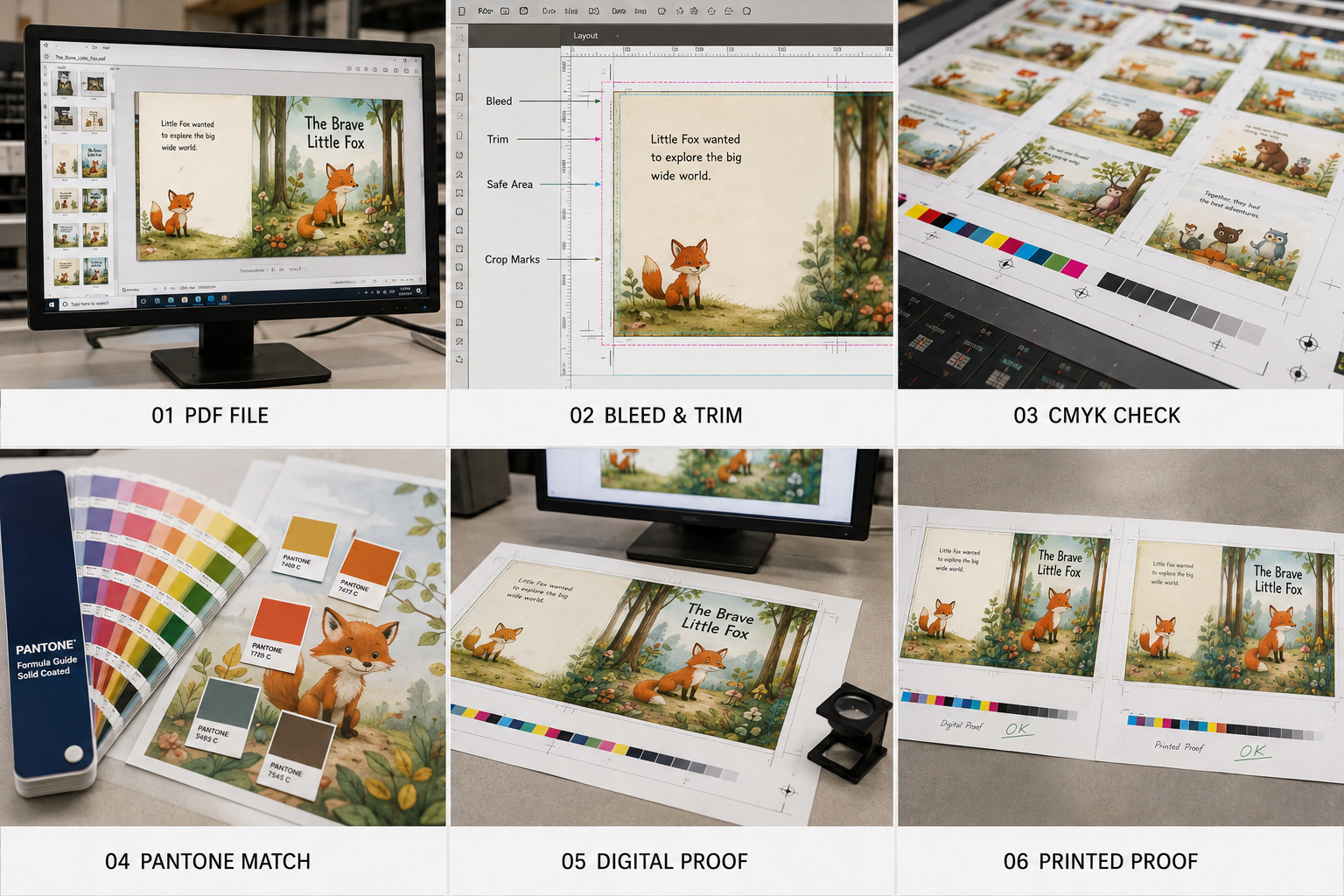 Children’s book artwork and color proofing process