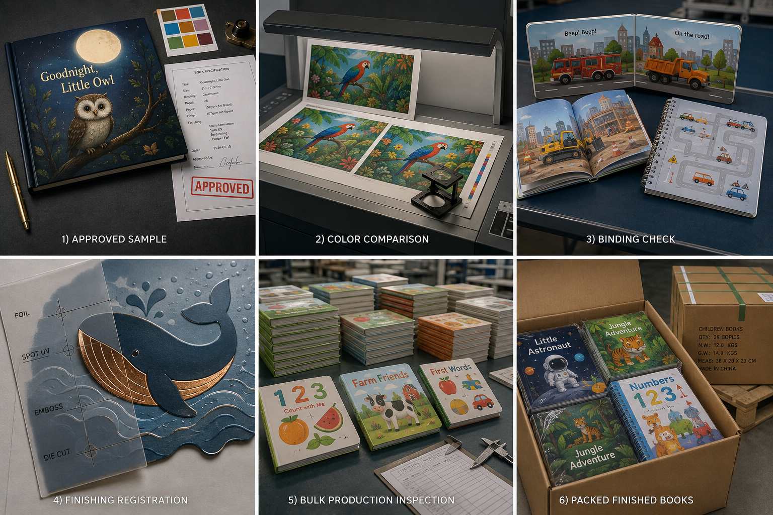 Children’s book bulk production and quality inspection