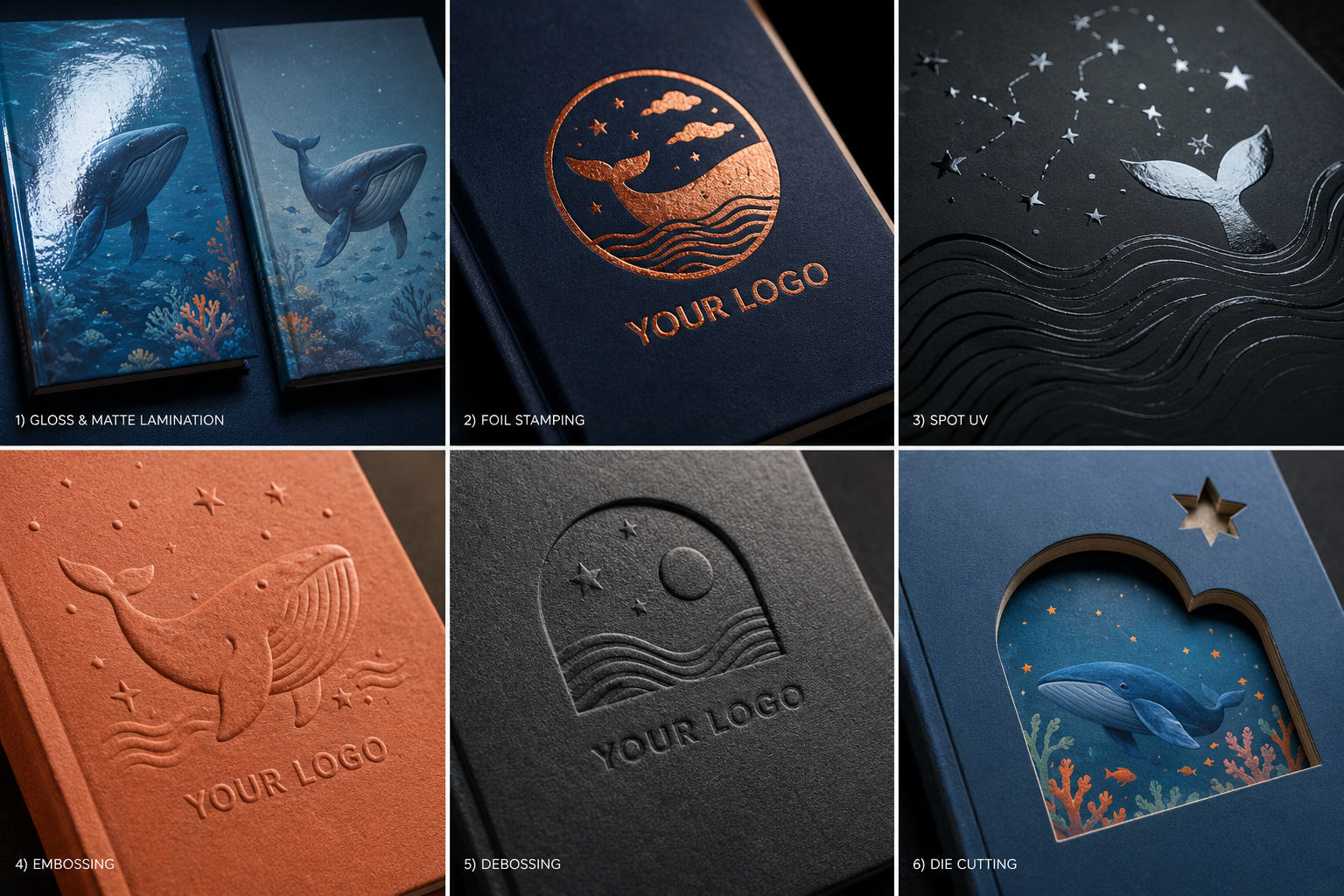 Children’s book cover finishing and die-cutting samples