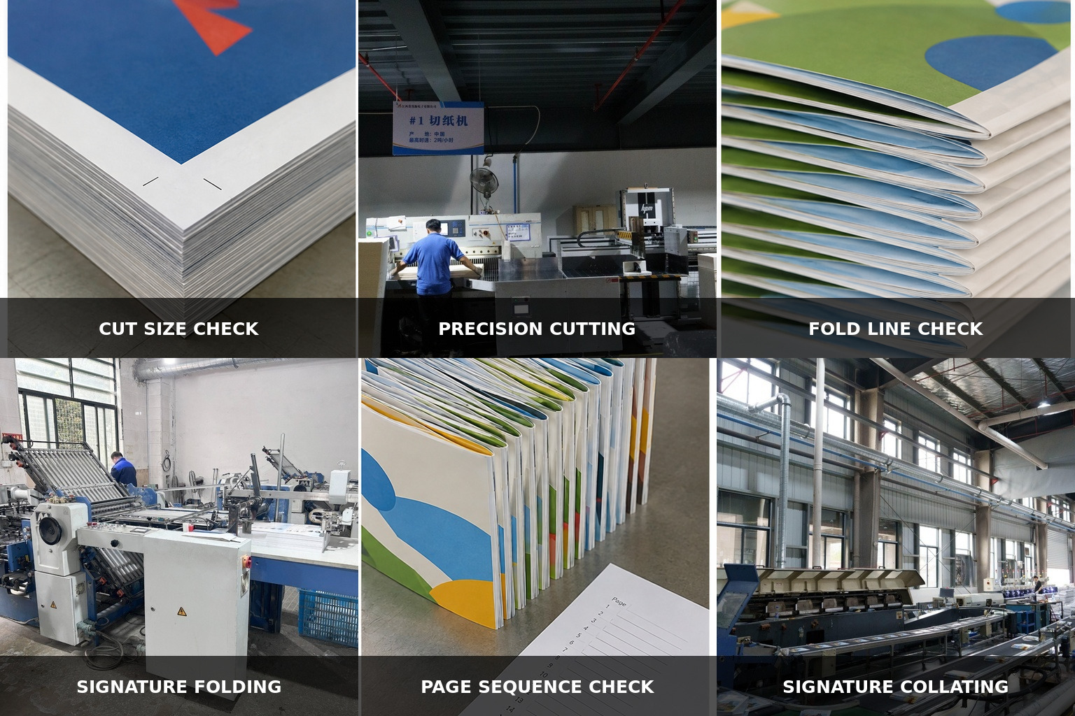Children’s book cutting, folding and signature inspection process