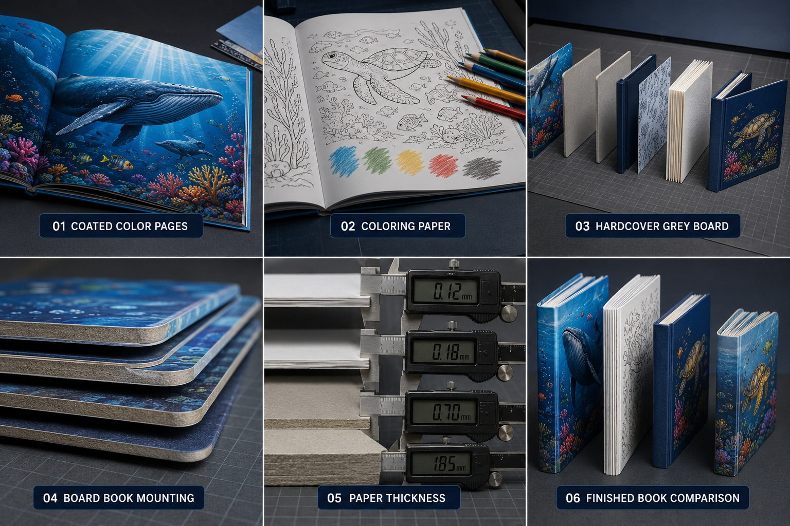 Children’s book material applications and finished samples